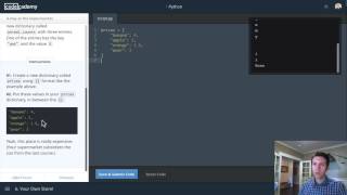 Codecademy Python  4  Dictionaries and Lists [upl. by Renado]