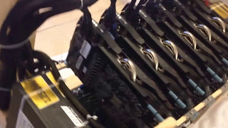 BitcoinLitecoin mining rig cryptocurrency 2500W system 6x 280x ASUS Beast 2014 [upl. by Annalise184]