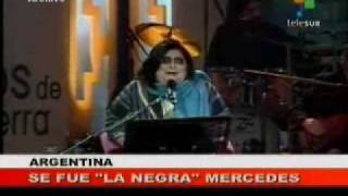 Fallece Mercedes Sosa quotla Negraquot Adiós a la cantora de América Latina su voz no se apagará [upl. by Eirrem]