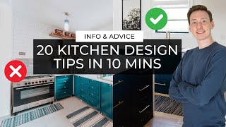 20 Kitchen Design Tips In 10 Minutes ⏱️ [upl. by Orhtej464]