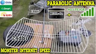 Part 1 Unboxing amp setting up Parabolic Antenna 24dbi amp 18dbi  B525s65a Smart Globe amp Sun [upl. by Enetsirk]