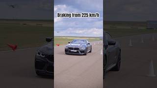 Braking at 225 kmh with BMW M8 [upl. by Aisauqal]