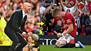 😱Ten Hag amp United Fans Crazy Reaction to MCtominay Last Min Goal vs Brentford 🤯🔥 [upl. by Ulysses]