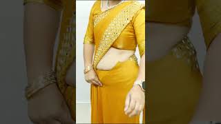 Stone work silk saree draping perfect look slim amp attractive easy silk saree draping [upl. by Adnirb292]