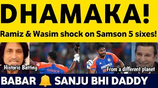 Ramiz Raja amp Wasim Akram on Sanju Samson 111 vs Ban  Pak Media reaction on Samson 5 sixes in 1 over [upl. by Siugram]