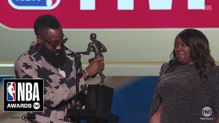 James Harden  Kia Most Valuable Player Award Winner  2018 NBA Awards [upl. by Aisetal]