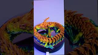 Articulated Dragon 3D Print With Esilk Multicolor Rainbow 3D Printer Filament [upl. by Eniar]