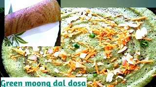 Green Moong Dosa  The 10Minute Dosa  pesarattu [upl. by Annaohj926]