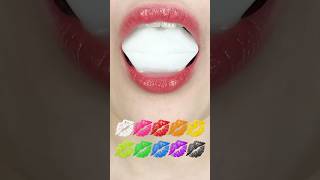 ASMR COLORFUL WATER LIPS ICE EMOJI FOOD 입술 얼음 이모지 먹방 sped up [upl. by Aaberg]