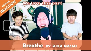 Shila Amzah  BreatheLee Hi  Reaction by Koreans [upl. by Aerdnod]