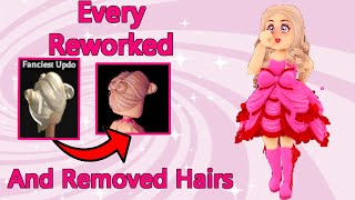 Every Reworked And Removed Hairs In Royale High [upl. by Yblok]