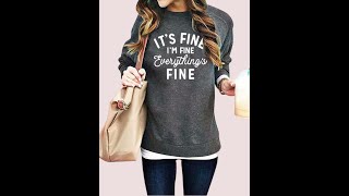 VILOVE Funny Sweatshirts for Women It‘s Fine I’m Fine Everything is Fine Shirtssweatshirts for women [upl. by Ching]