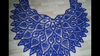 SZYDEŁKOWA CHUSTA WZOREM quotANANASÓWquotKOŃCOWE ZĄBKI CROCHET PINEAPPLE SHAWL [upl. by Rephotsirhc]