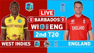 England vs West Indies 2nd T20I Live Scores  ENG vs WI 2nd T20I Live Scores amp Commentary [upl. by Wooldridge]