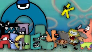 Dr Livesey Alphabet Lore ABCDEFGHIJKLMNOPQRSTUVWXYZ trying to get a pizza from Spongebob and Patrick [upl. by Iaverne]