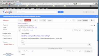 Reading and responding to posts using the web interface in Google Groups [upl. by Sudnor737]