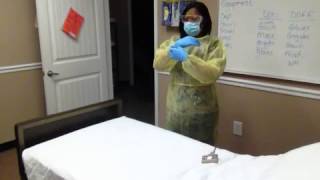 CNA Skill  8 Donning and Doffing PPE gloves gown goggles mask [upl. by Mogerly]