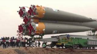 Expedition 27 Crew Prepares for Launch as their Soyuz Rocket Move to Launch Pad [upl. by Brasca495]