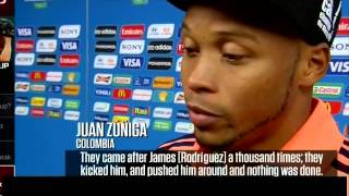 Zuniga Talk About Neymar Injury After Game Brasil vs Colombia 2 1 2014 [upl. by Mcquoid]