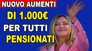 INPS CONFERMA AUMENTO DI 1000 EURO PER TUTTI I PENSIONATI [upl. by Ahseetal]