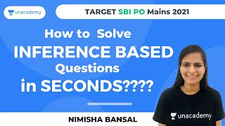 How to solve Inference based questions in SecondsSBI PO Mains 2021 By Nimisha Bansal [upl. by Acinorej]