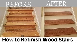 How to Refinish Wood Stairs [upl. by Nwahsyt19]