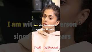 Tapsee Pannu Opens Up About Her Romance with Mathias Boequot at Raj Shamani Podcast shortsshortsfeed [upl. by Juliane]