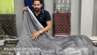 Latest Linen Saree designLinen printed sariMatka silkTussarsilkGhicha silkblock printed saree [upl. by Elmo]