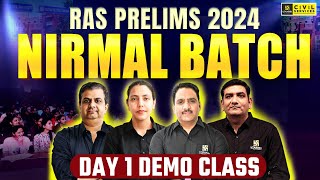 RAS Prelims quotNirmal Batchquot 2024  Demo Class  Day 1  RAS Utkarsh [upl. by Gretel]