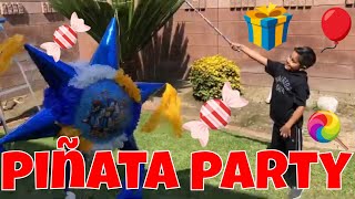 Birthday Party Fun Smashing a Sonic The Hedgehog Pinata [upl. by Esaj]