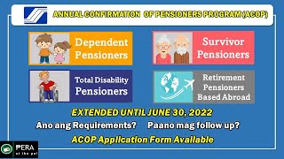 SSS Annual Confirmation of Pensioners Program ACOP  EXTENDED Updated 2022 [upl. by Anyer]