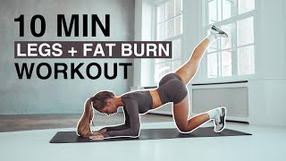 10 MIN LEGS amp FAT BURN No Equipment No Repeat [upl. by Eldreeda]