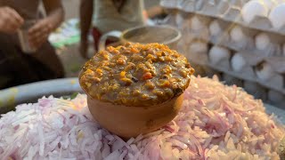 Famous Egg Tadka Dal of Kolkata  Indian Street Food [upl. by Oys462]