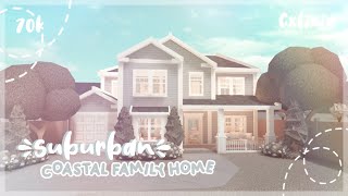 TwoStory Suburban Coastal Family Home 70k Exterior  Bloxburg House Build [upl. by Cope]