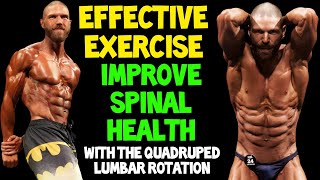 The Quadruped Lumbar Rotation Exercise to IMPROVE SPINAL HEALTH 4th Spinal Rotation Progression [upl. by Aprilette]