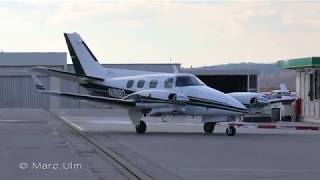 Beechcraft B60 Duke start up and taxiing  HQ Sound Canon 5D Mark IV [upl. by Eedyaj]