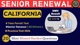 Ca DMV Senior Written Test 2024  Written Driving Test   20 Hardest Questions  dmvwrittentest61 [upl. by Ecnerat]