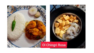 SURANOL CHINGRI ROSA  RECIPE LUNCH ITEM  BENGALI DISH [upl. by Ylimme257]