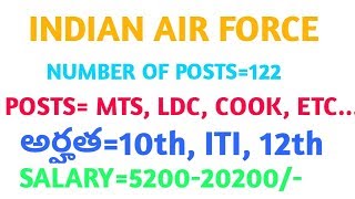 indian air force recruitment 2017 for mts ldc cook house keeper civilian drivers [upl. by Nilorac683]