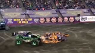 Monster jam 2015 Gillette stadium Grave Digger freestyle [upl. by Clara]