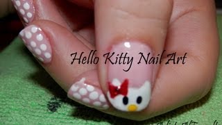 Tutorial Diseño de Uñas de Hello Kitty Paso a Paso  Hello Kitty Nail Art [upl. by Faustine]