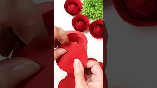 DIY Super Easy Paper Rose Using A Glass 🌹 Red Paper Rose Tutorial diy paperflower shorts [upl. by Pattison]