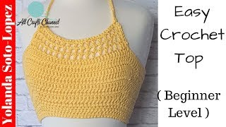 How to crochet top for summer  crochet halter top [upl. by Ajaj]