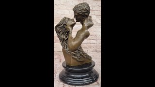 Abstract Romantic Embrace Bronze Sculpture – Intimate Couple Art on Marble Base YDZ043 [upl. by Eartha330]