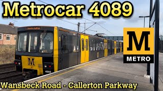 Tyne and Wear Metro Metrocar 4089 Wansbeck Road  Callerton Parkway [upl. by Mcleod69]