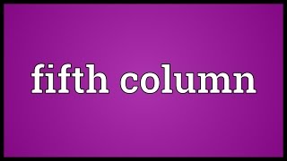 Fifth column Meaning [upl. by Eniffit383]