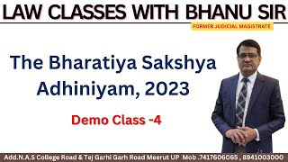 The Bharatiya Sakshya Adhiniyam 2023  Demo Class4 [upl. by Eelrebma]