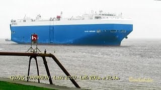 GLOVIS COMPANION V7AK9 IMO 9460899 Emden Germany car carrier Autotransporter merchant vessel seaship [upl. by Ynaffad4]