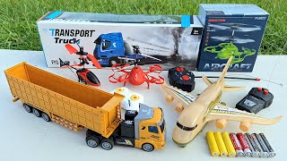 Remote Control Truck Transport Unboxing  Rc HelicopterRc Plane And Drone Unboxing and Flying Test [upl. by Yenar343]