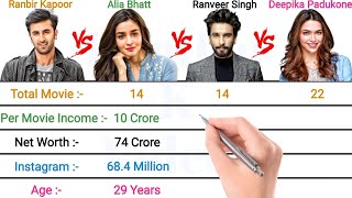 RANBIR KAPOOR vs ALIA BHATT vs RANVEER SINGH vs DEEPIKA PADUKONE  FULL COMPARISON 2022 [upl. by Royd]